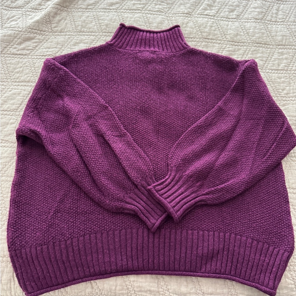 Nine West Rich Purple Turtleneck Sweater